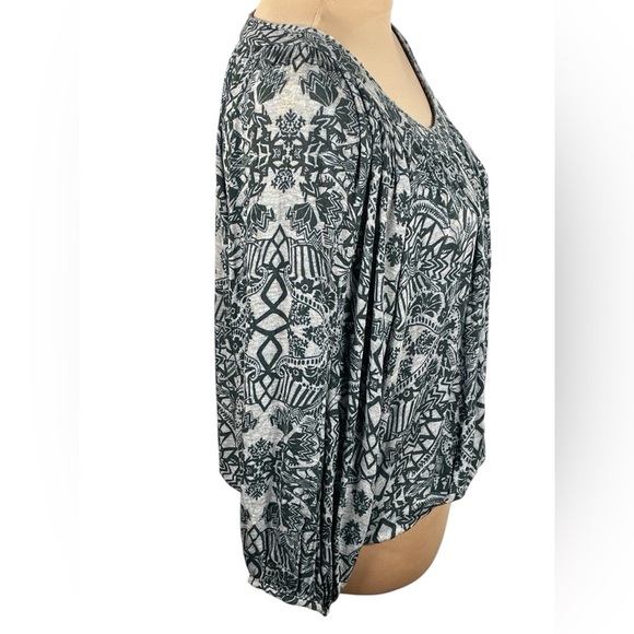 Free People Navy Printed Blouson Top, XS - Picture 7 of 12